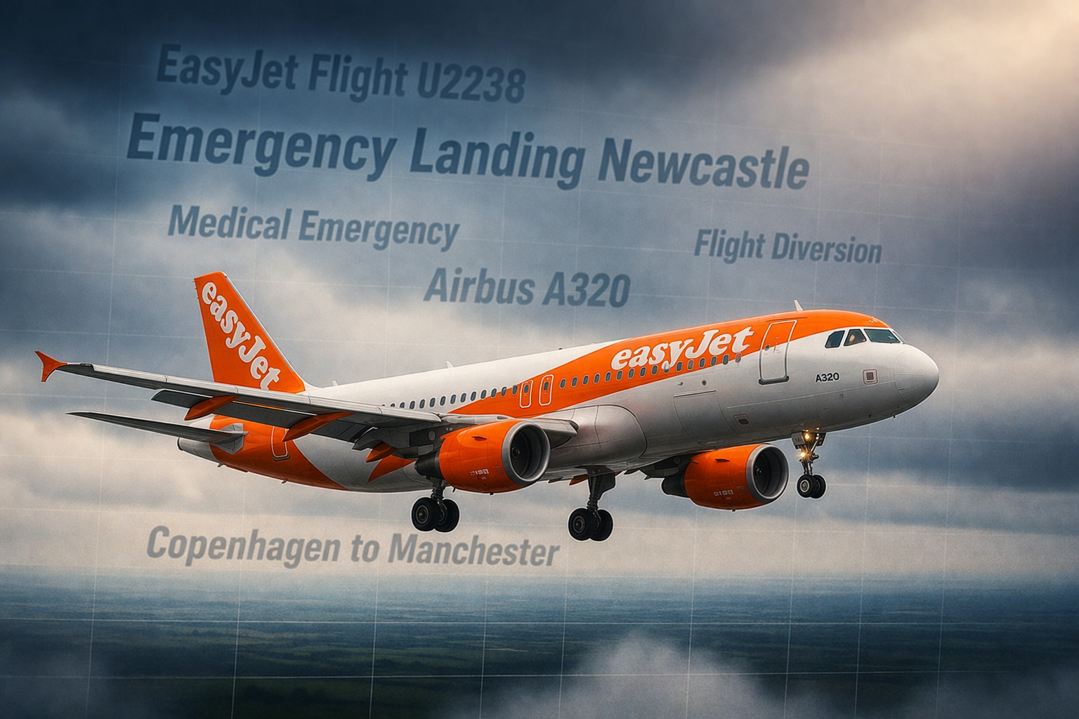 easyjet flight u2238 emergency landing newcastle